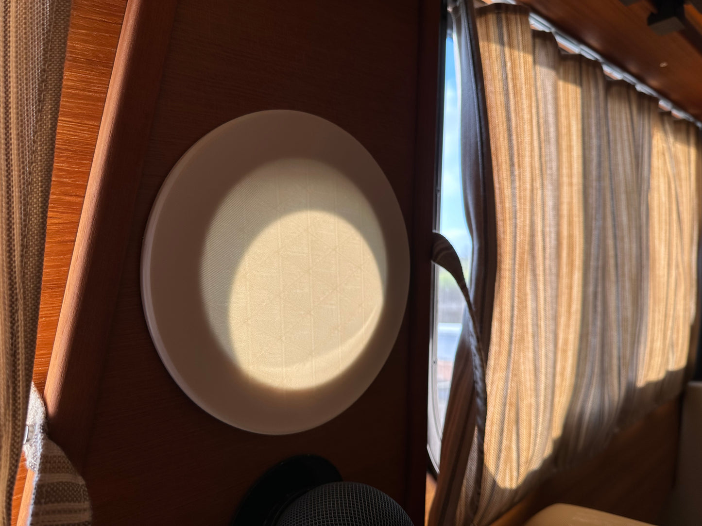 White Porthole Cover installed