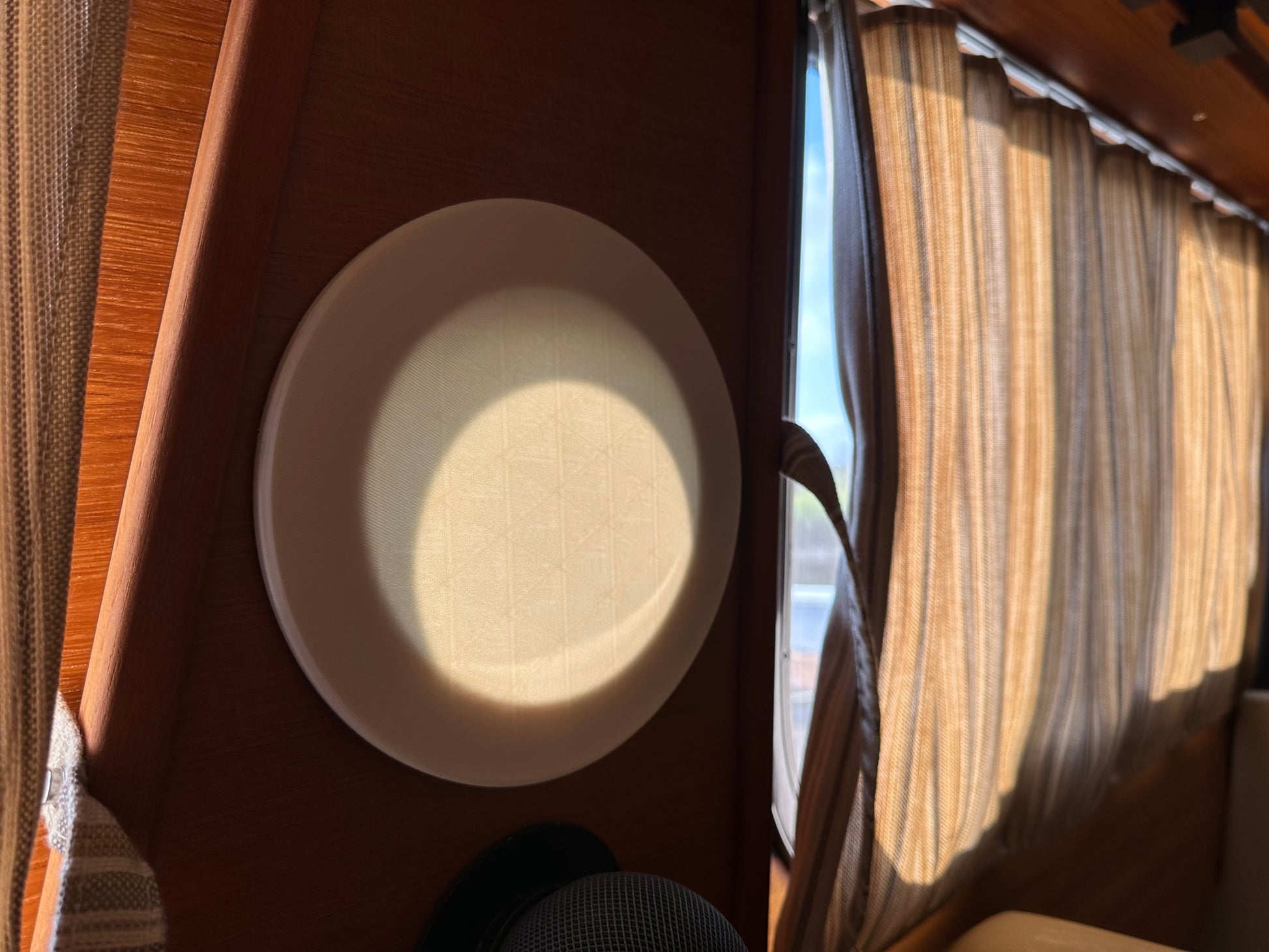 White Porthole Cover installed